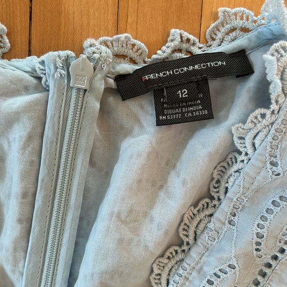 French Connection light blue eyelet dress 12 - Picture 2 of 4